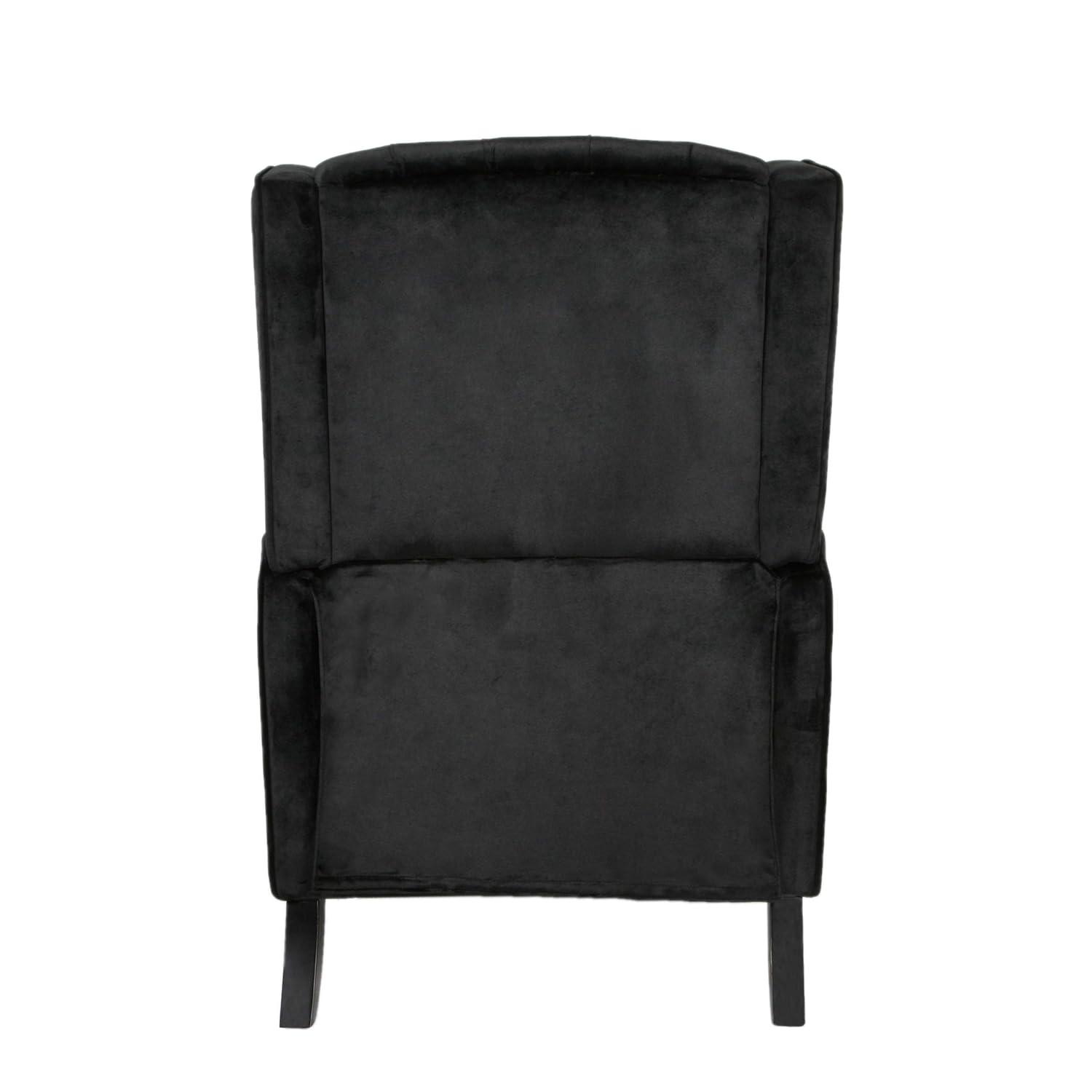 Christopher Knight Home Keating Contemporary Fabric Tufted Wingback Pushback Recliner, Black