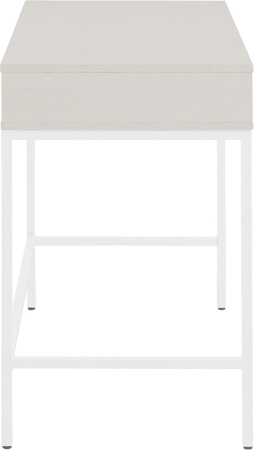 Contempo 40-Inch Desk with Drawer and Shelf in Brown Wood Grain Finish