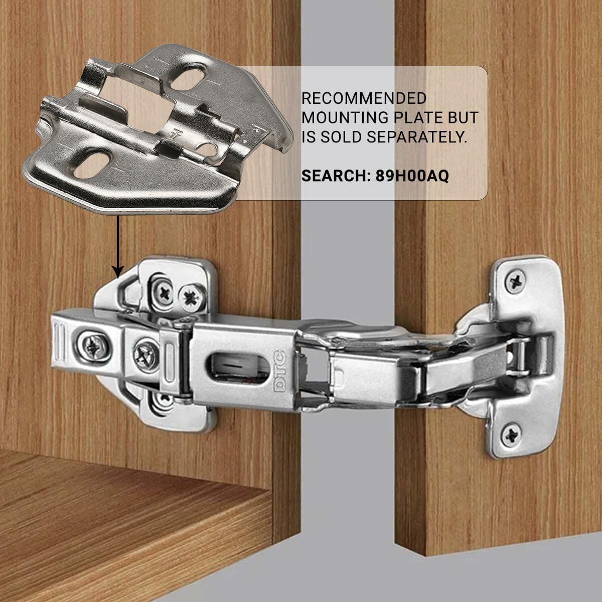 DTC Bi-Fold Corner, Lazy Susan Self Closing 135-Degree Kitchen Cabinet Door Hinge, Nickel Plated