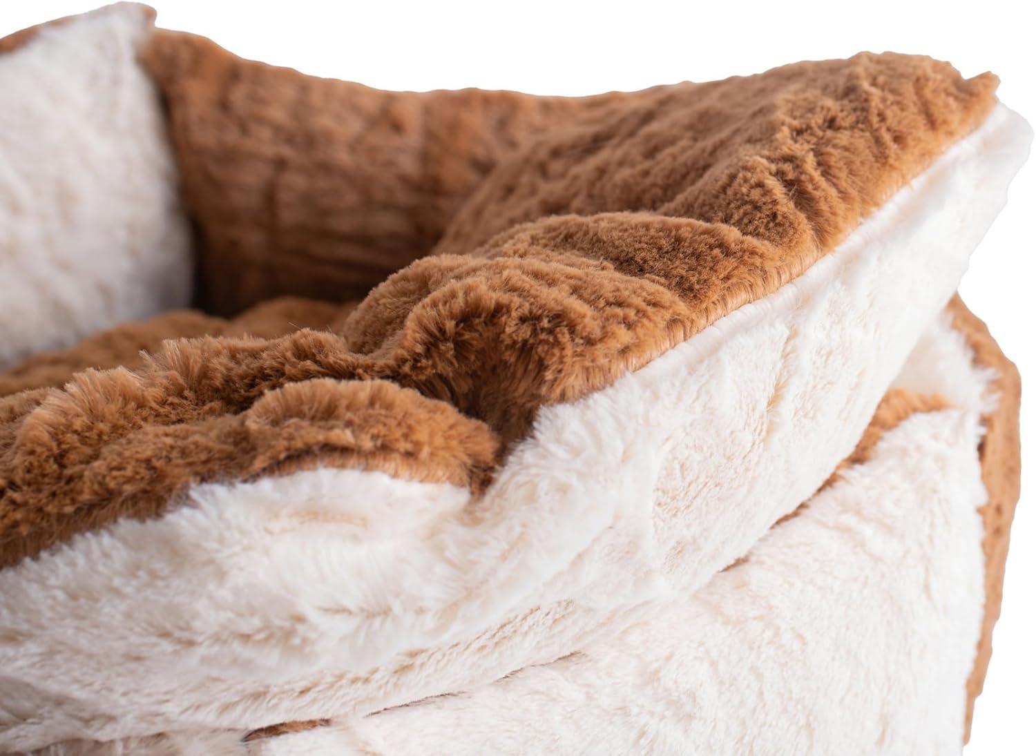 Velvet Bolster Pet Bed