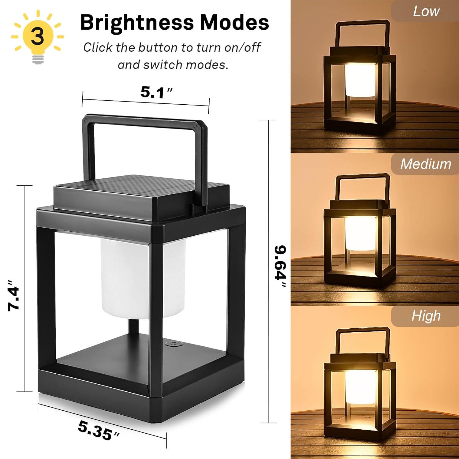 Factory Direct Wholesales NN Outdoor Table Lamp, LED Solar Outdoor Lantern, Portable Rechargeable Solar Lamp Waterproof, Touch Control Outdoor Lamps Cordless Lights Decorative For Patio Family Camp/ Reading/ Camping