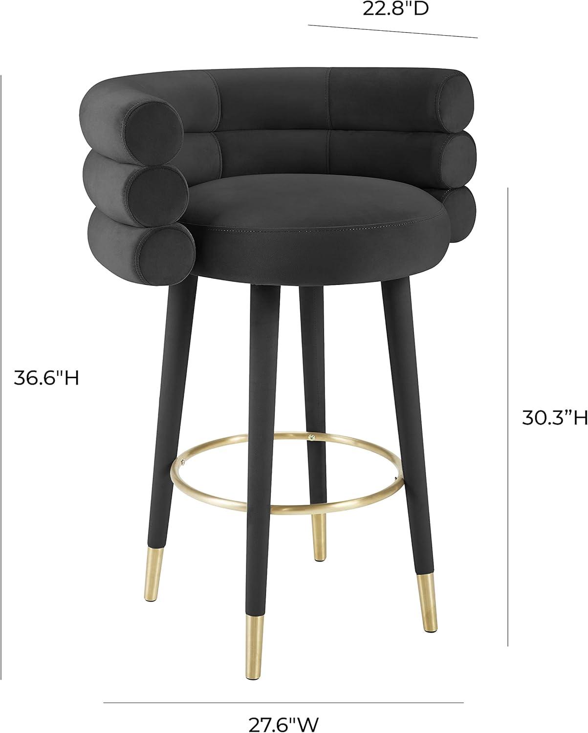 Upholstered Counter Stool with Metal Frame