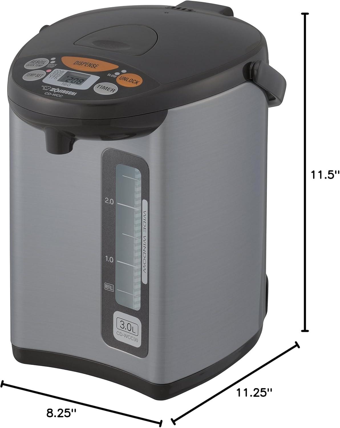 Zojirushi 3L Silver Stainless Steel Water Boiler & Warmer