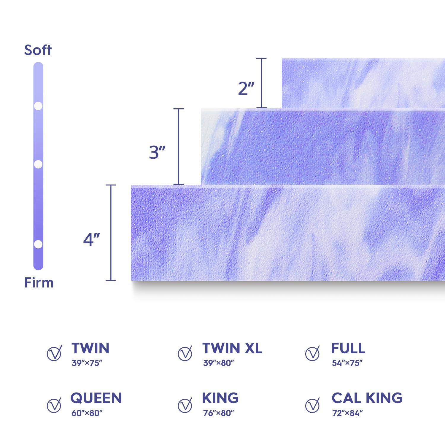 Queen Size Cooling Gel Memory Foam Mattress Topper