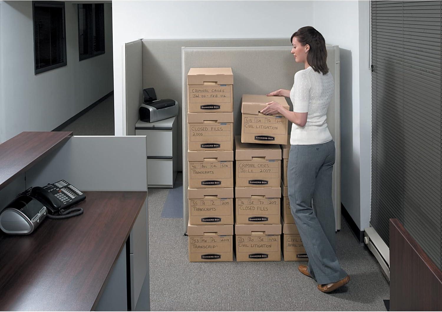 Brown Corrugated Fiberboard Stackable Storage Box with Lift-Off Lid