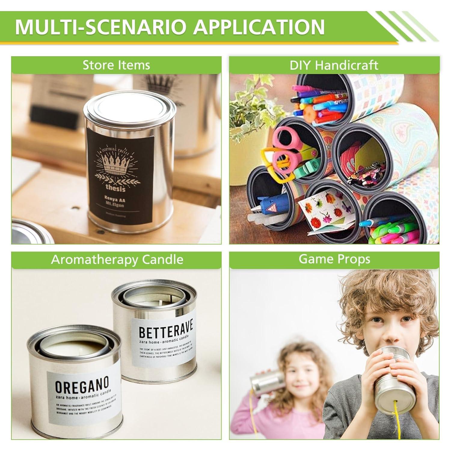 Cornucopia Brands Metal Paint Cans Quarter Pint Size w/ Lids, 6pk, Empty Unlined Mini Paint Pails