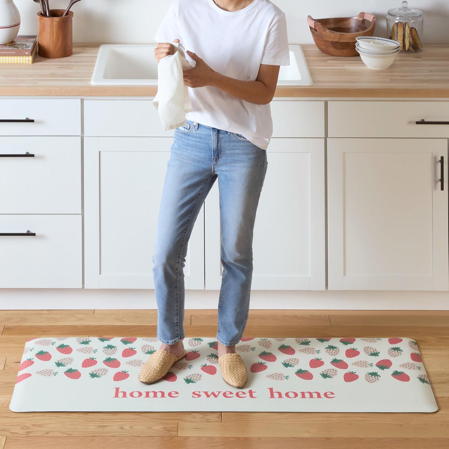 Sur La Table Kitchen Essentials SUR LA TABLE KITCHEN ESSENTIALS Home Sweet Home Quirky Strawberries Fruit Kitchen Mat Cream