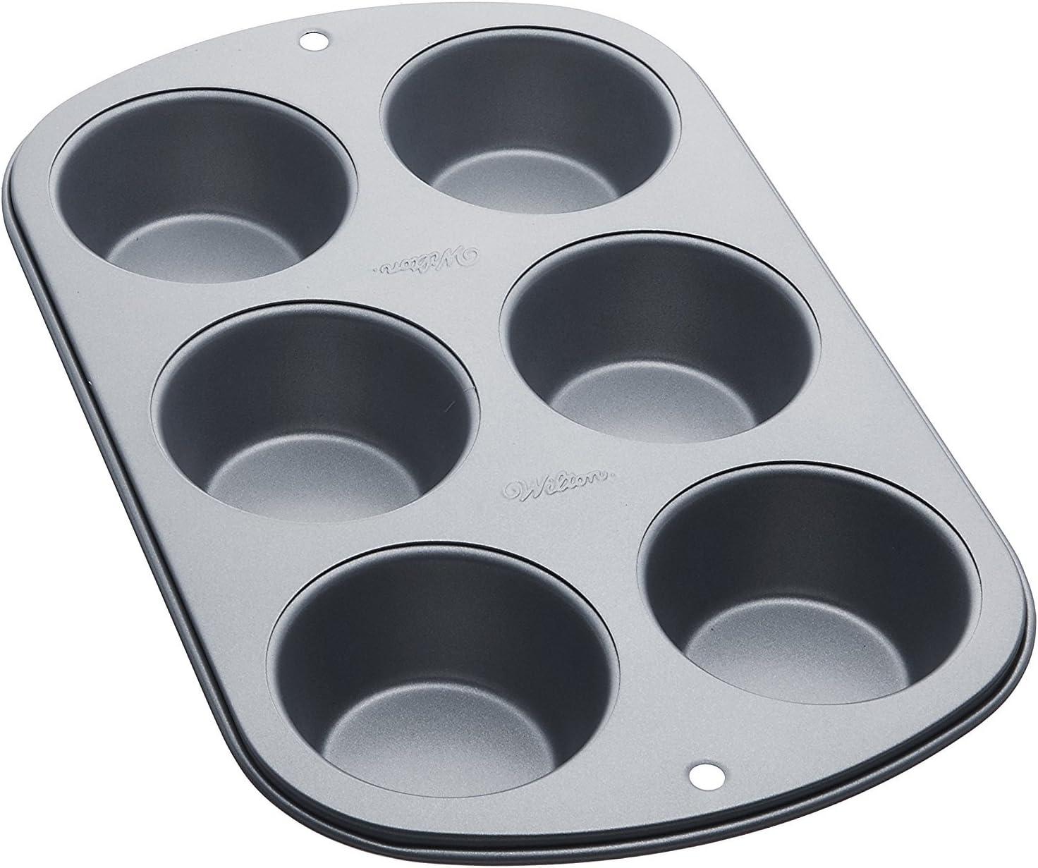 Wilton Non-Stick 6-Cup Silver Jumbo Muffin Pan