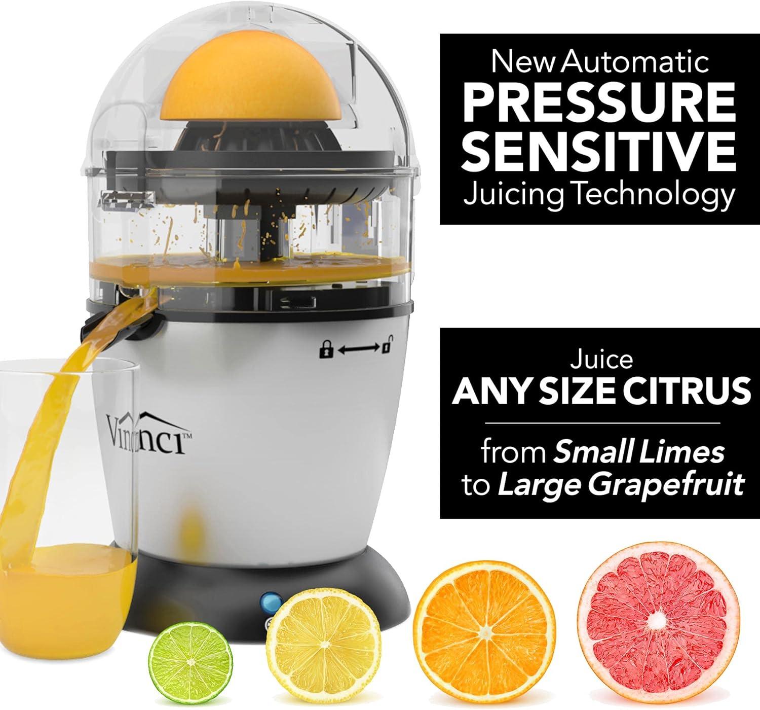 Vinci Hands-Free Electric Citrus Juicer with Stainless Steel Finish