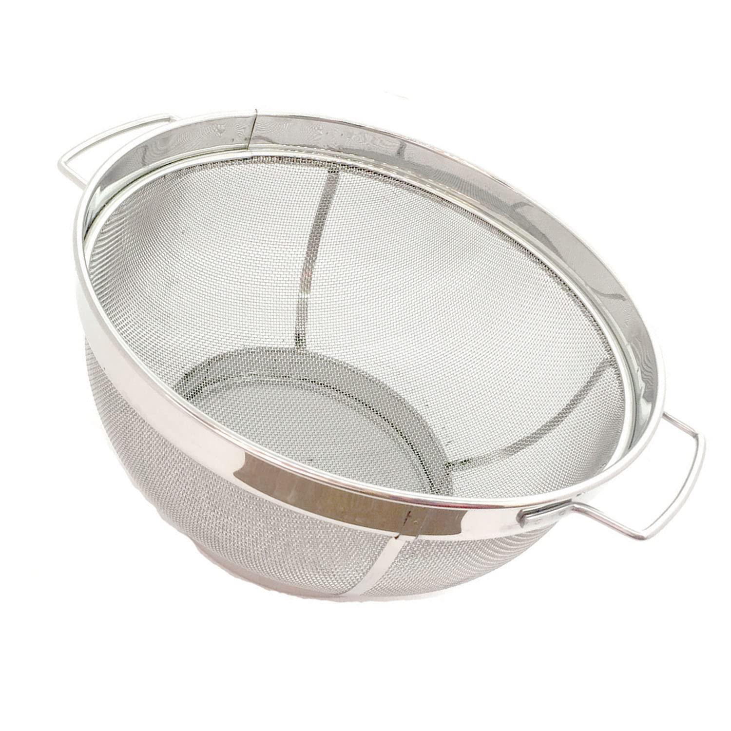 [Juvale] Juvale Large Fine Mesh Pasta Strainer, Metal Colander for Rice, Quinoa, Yogurt, 11 x 4 In