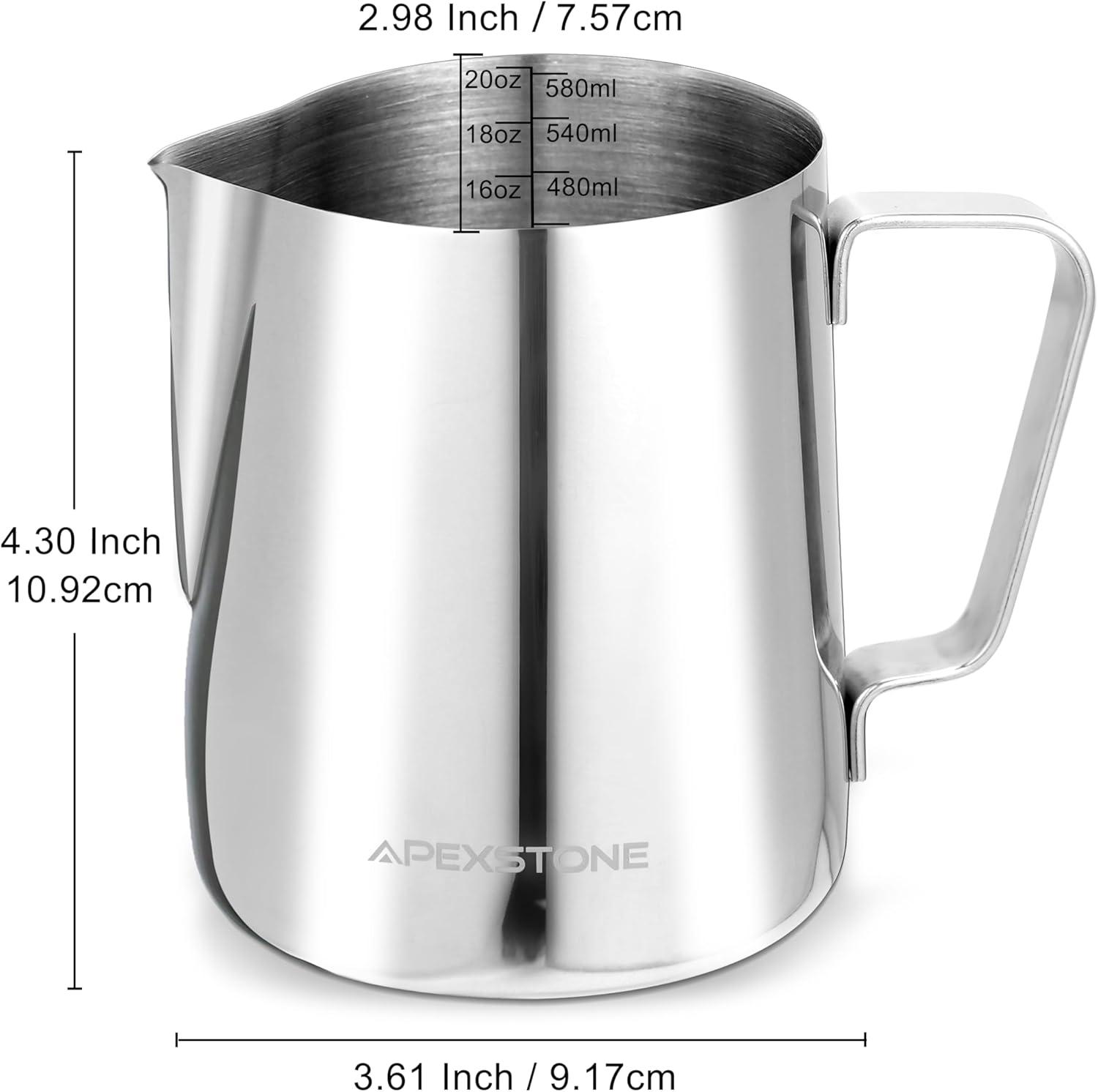 Espresso Milk Frothing Pitcher 20 oz,Espresso Steaming Pitcher 20 oz,Coffee Milk Frothing Cup,Coffee Steaming Pitcher 20 oz/600 ml