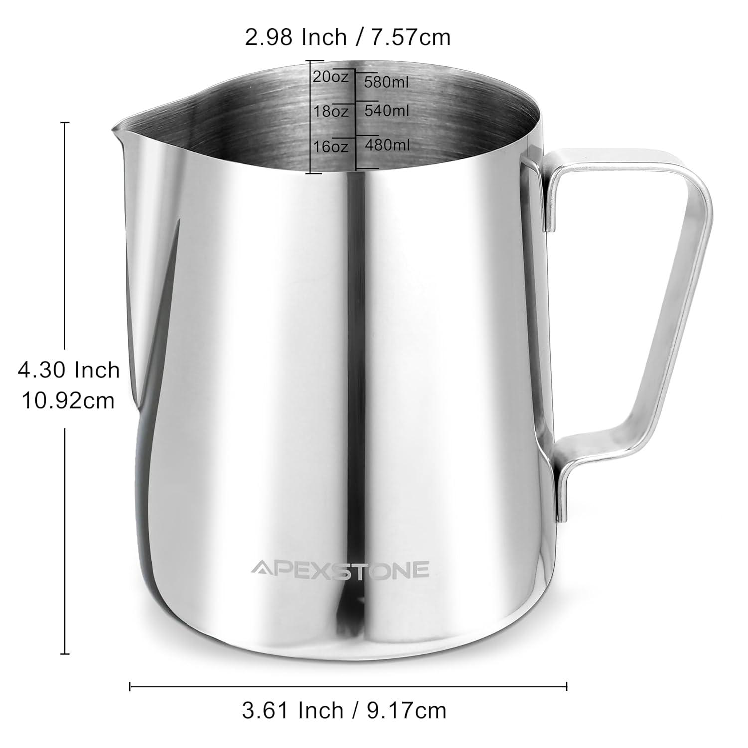 Espresso Milk Frothing Pitcher 20 oz,Espresso Steaming Pitcher 20 oz,Coffee Milk Frothing Cup,Coffee Steaming Pitcher 20 oz/600 ml
