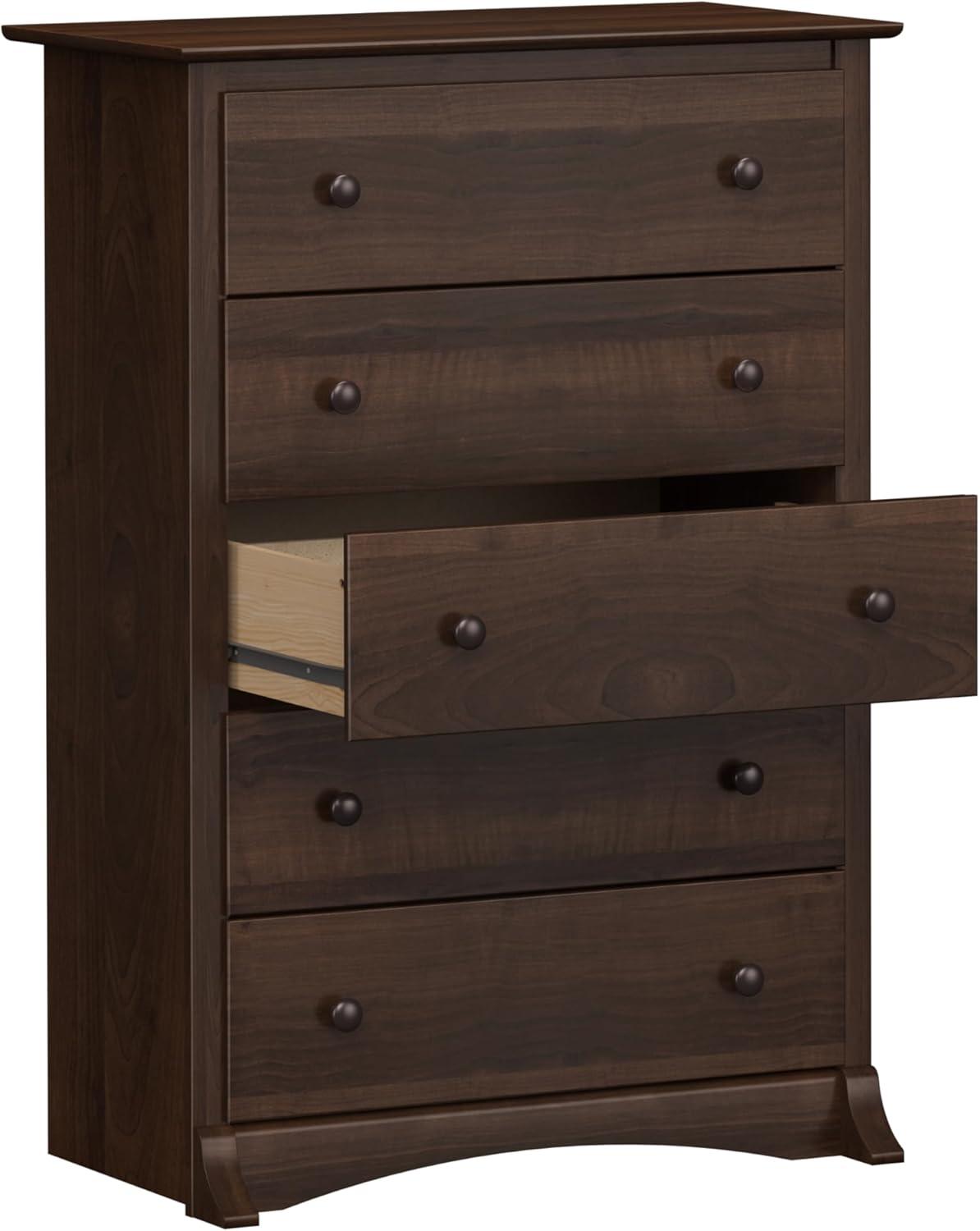 Prepac Fremont Espresso 5-Drawer Chest Dresser for Bedroom for Kids & Adults, 17.75"Dx31.5"Wx44.75"H