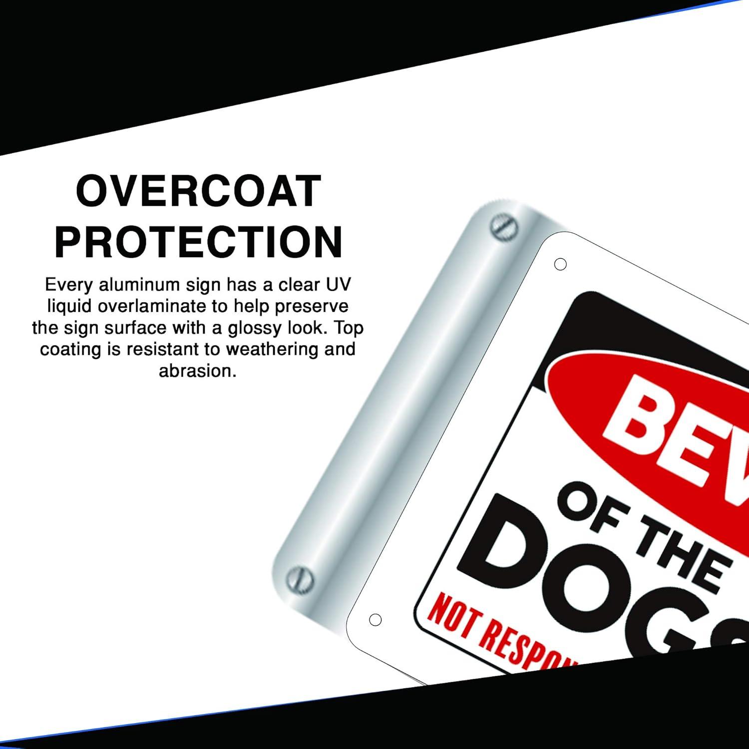 Beware of Dog Sign, 2 Pack 10"x 7" Rust Free .40 Aluminum, UV Printed- Professional Graphics- Easy to Mount- Indoor Or Outdoor Use- Beware of Dog Warning Signs for Home and Business