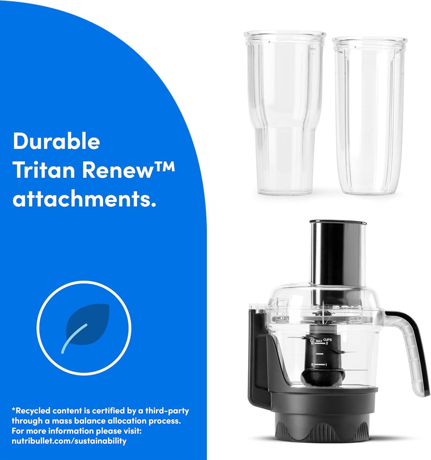 Pearl White Compact Kitchen System with Blender, Food Processor, and Grinder