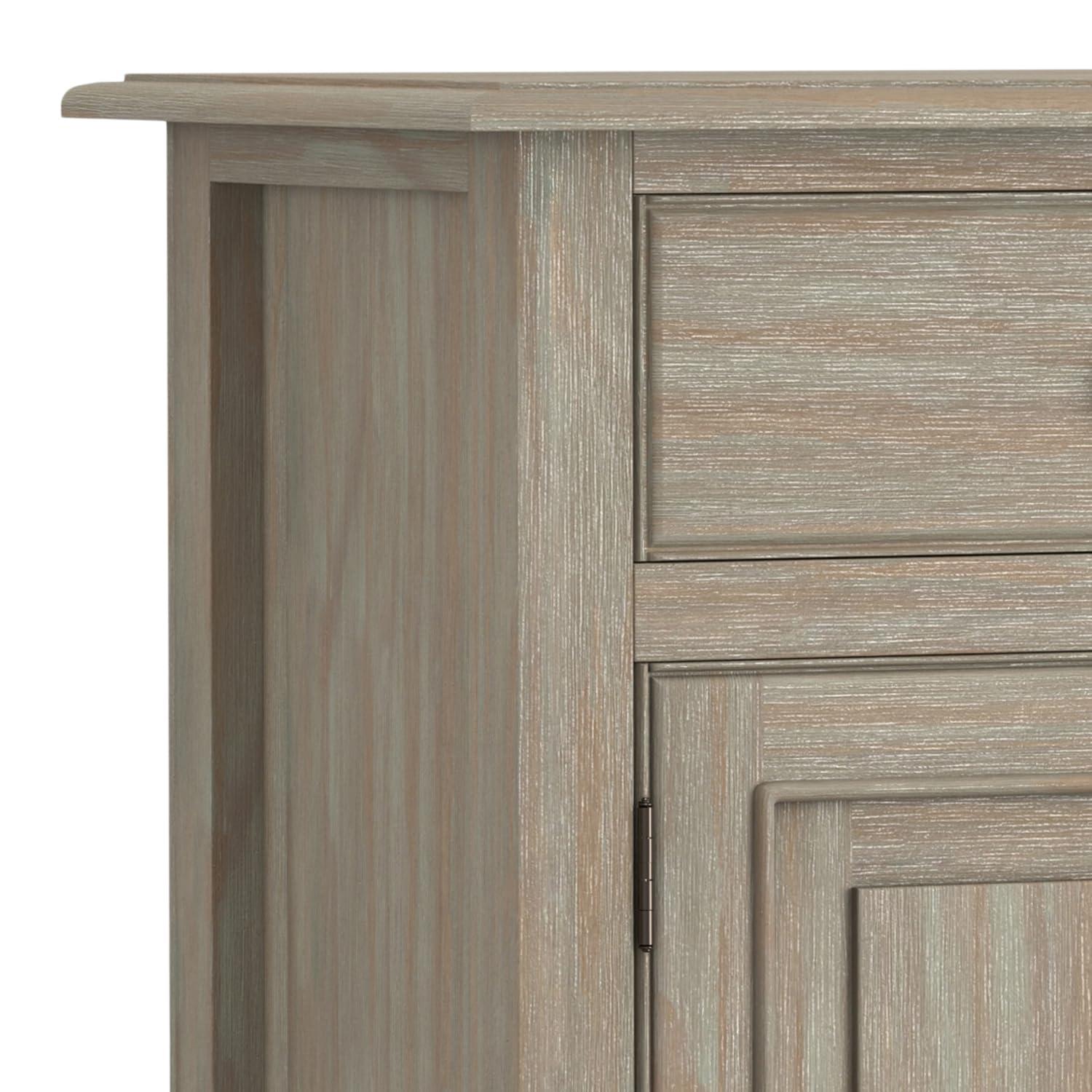 Simpli Home Connaught 40"W Solid Wood 2-Shelf Entryway Storage Cabinet with 2 Storage Drawers