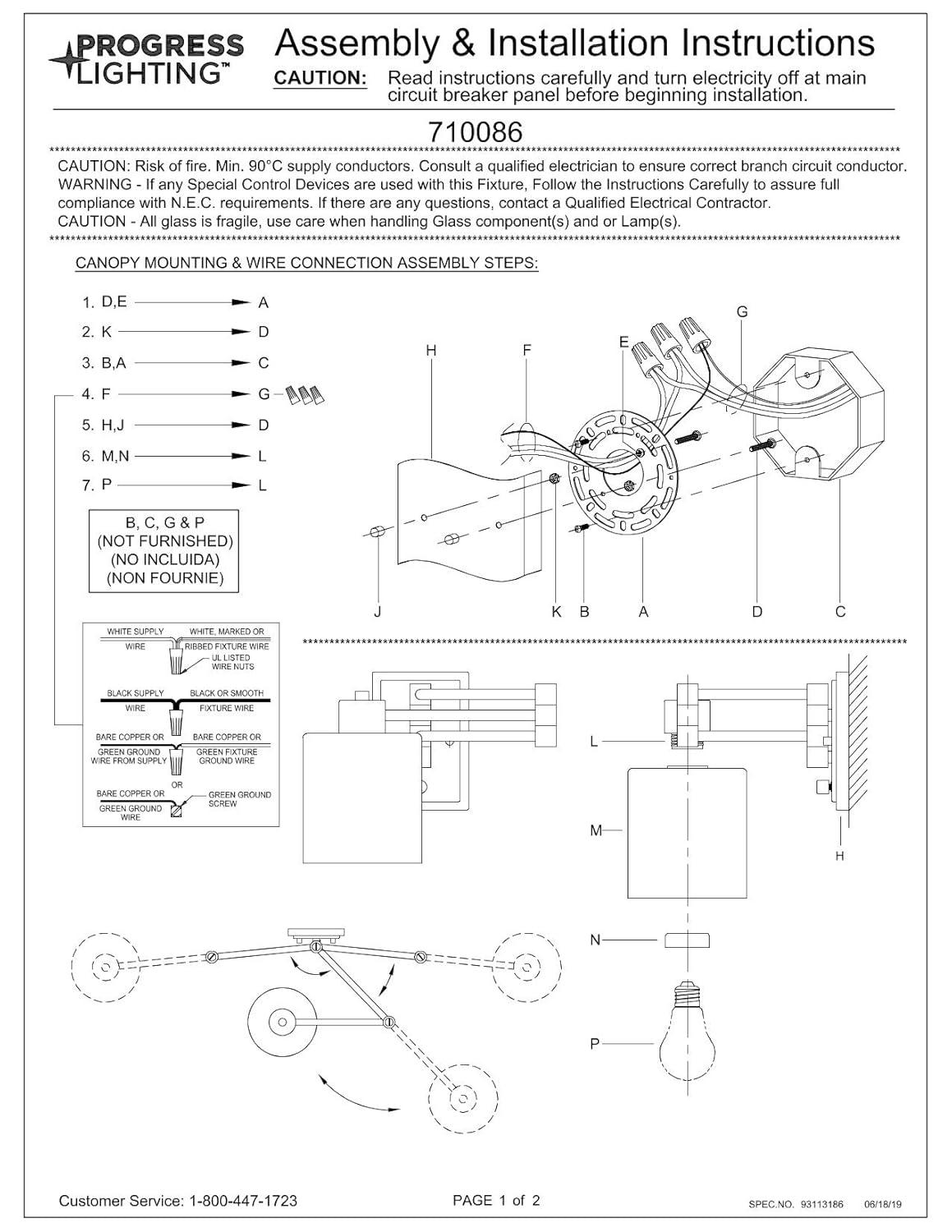 Progress Lighting Milner 1-Light Wall Bracket, Brushed Nickel, Clear Glass Shade