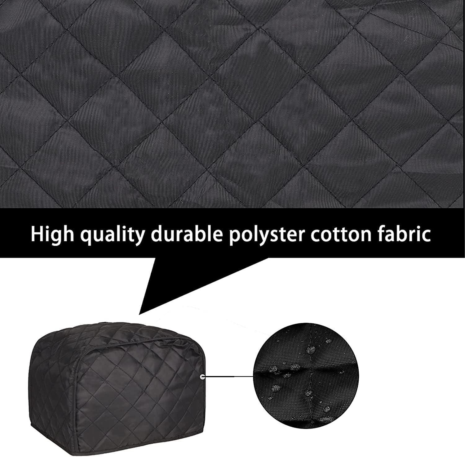 Numjaw 2-Slice Toaster Cover, Quilted Toaster Cover with Top Handle for Home, Kitchen Small Appliance Dust Fingerprint Cover(Black)