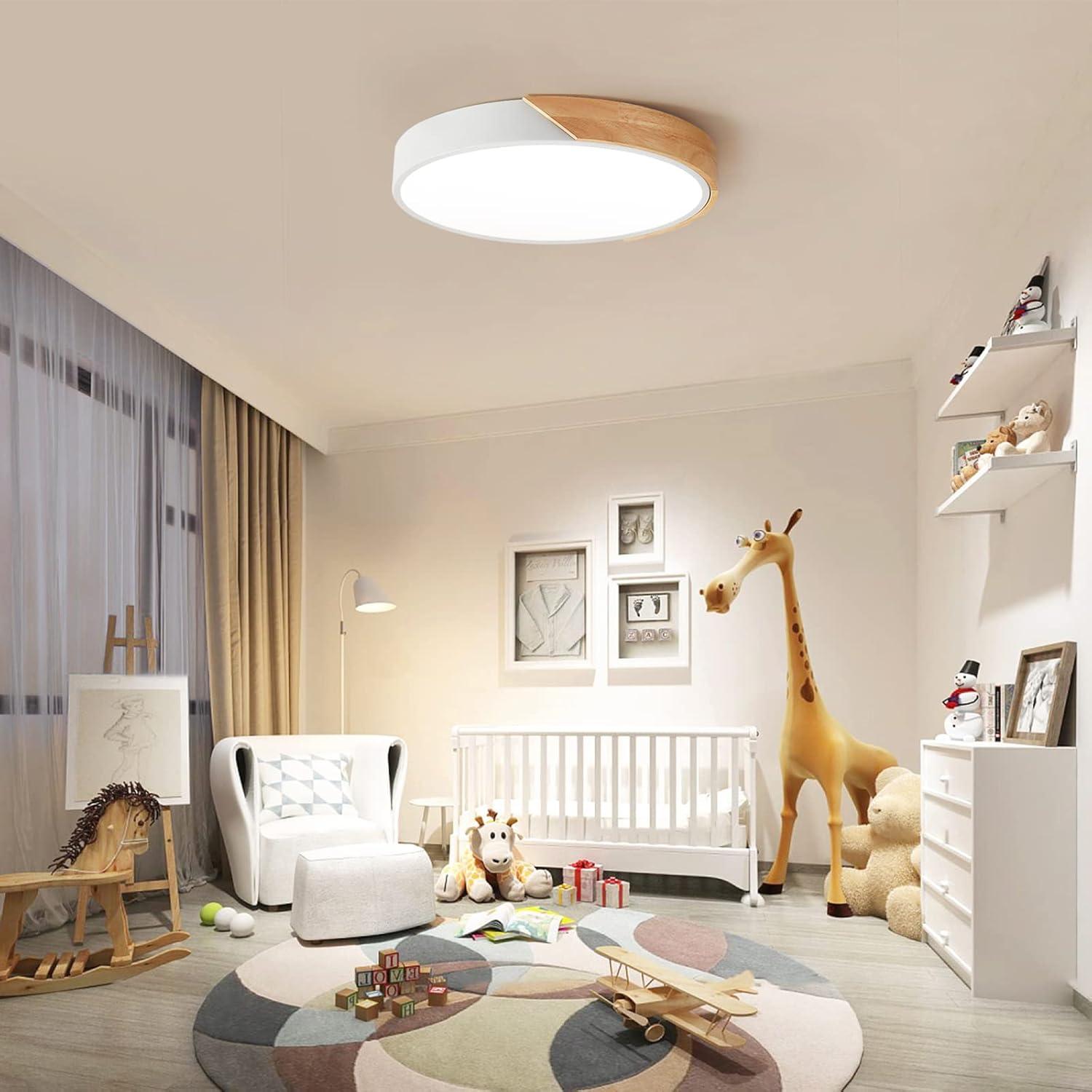 Modern White LED Ceiling Light with Frosted Acrylic Shade