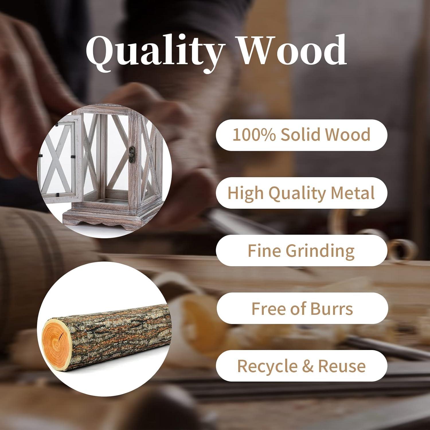 Sziqiqi Wooden Lanterns Rustic Decorative - Wood Candle Holder Centerpiece for Farmhouse Home Decor Wedding Hanging Distressed Moroccan Lantern Indoor