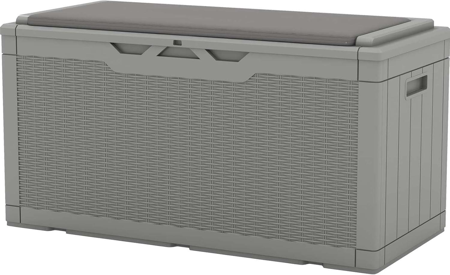 Patiowell 100 Gallons Water Resistant Resin Lockable Deck Box