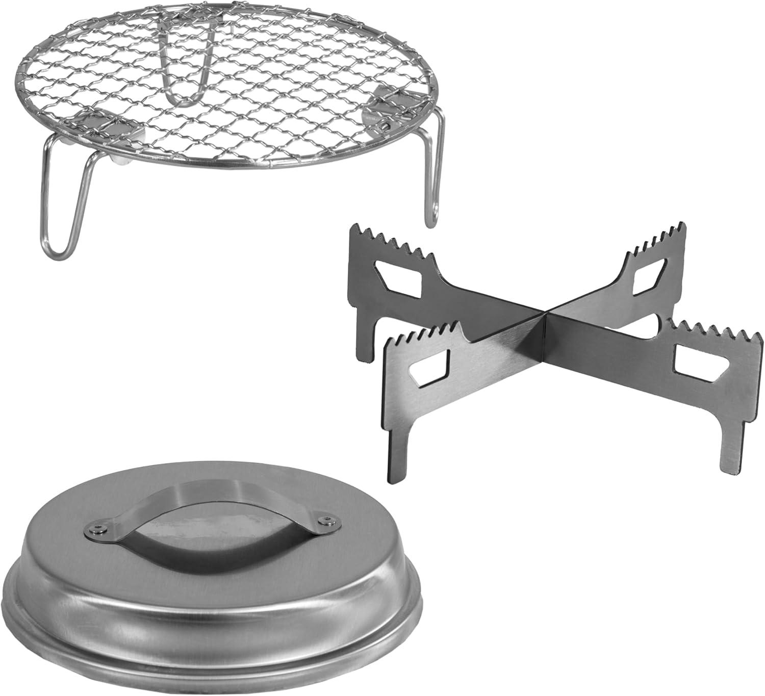 Compact Stainless Steel Smokeless Fire Pit Accessory Kit