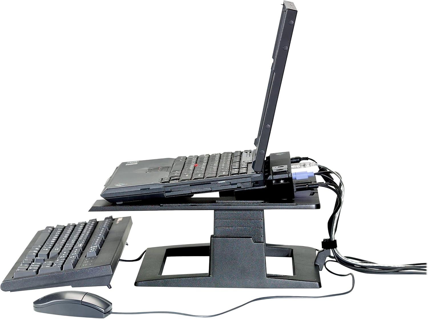 Black Adjustable Notebook Riser with Ventilation Slots