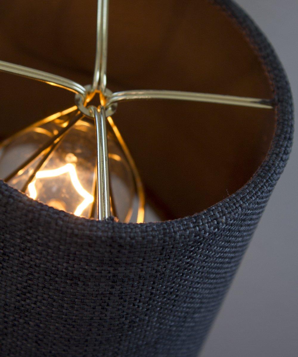 Home Concept 4.5x 5.5x 5.25 Granite Grey Burlap Drum Shade