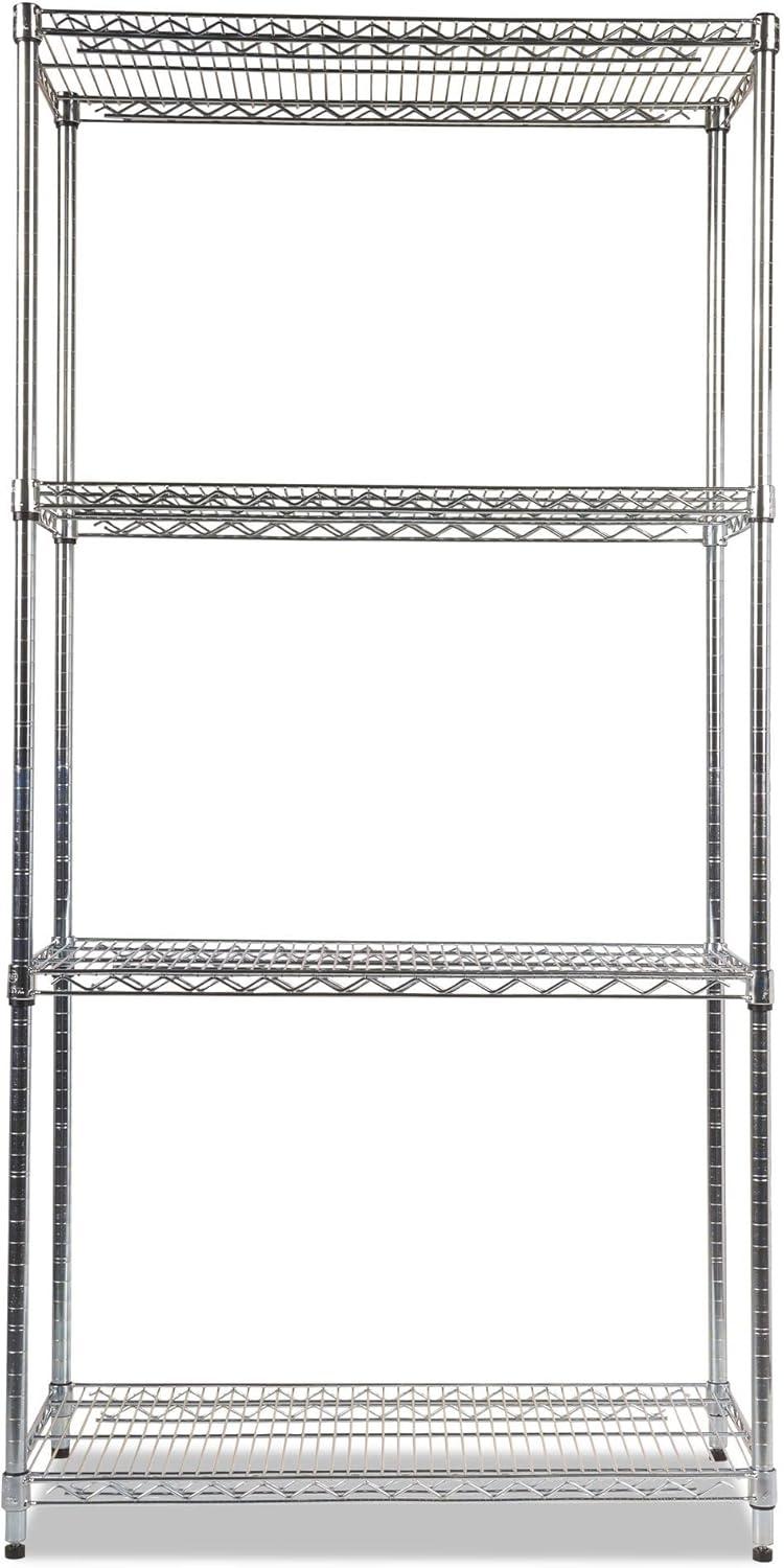 NSF Certified Silver 4-Tier Adjustable Wire Shelving Unit