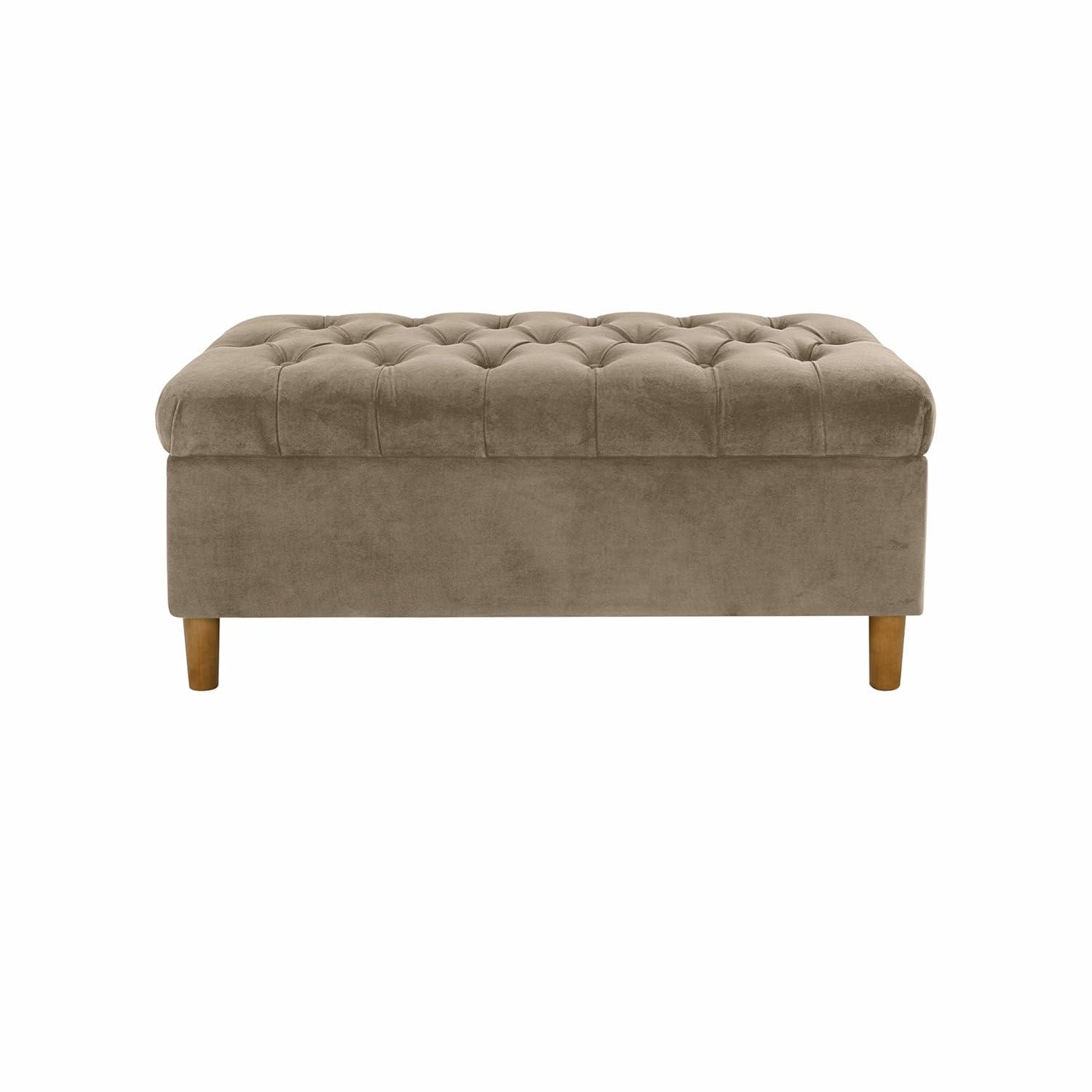 HomePop Velvet Upholstered Storage Bench