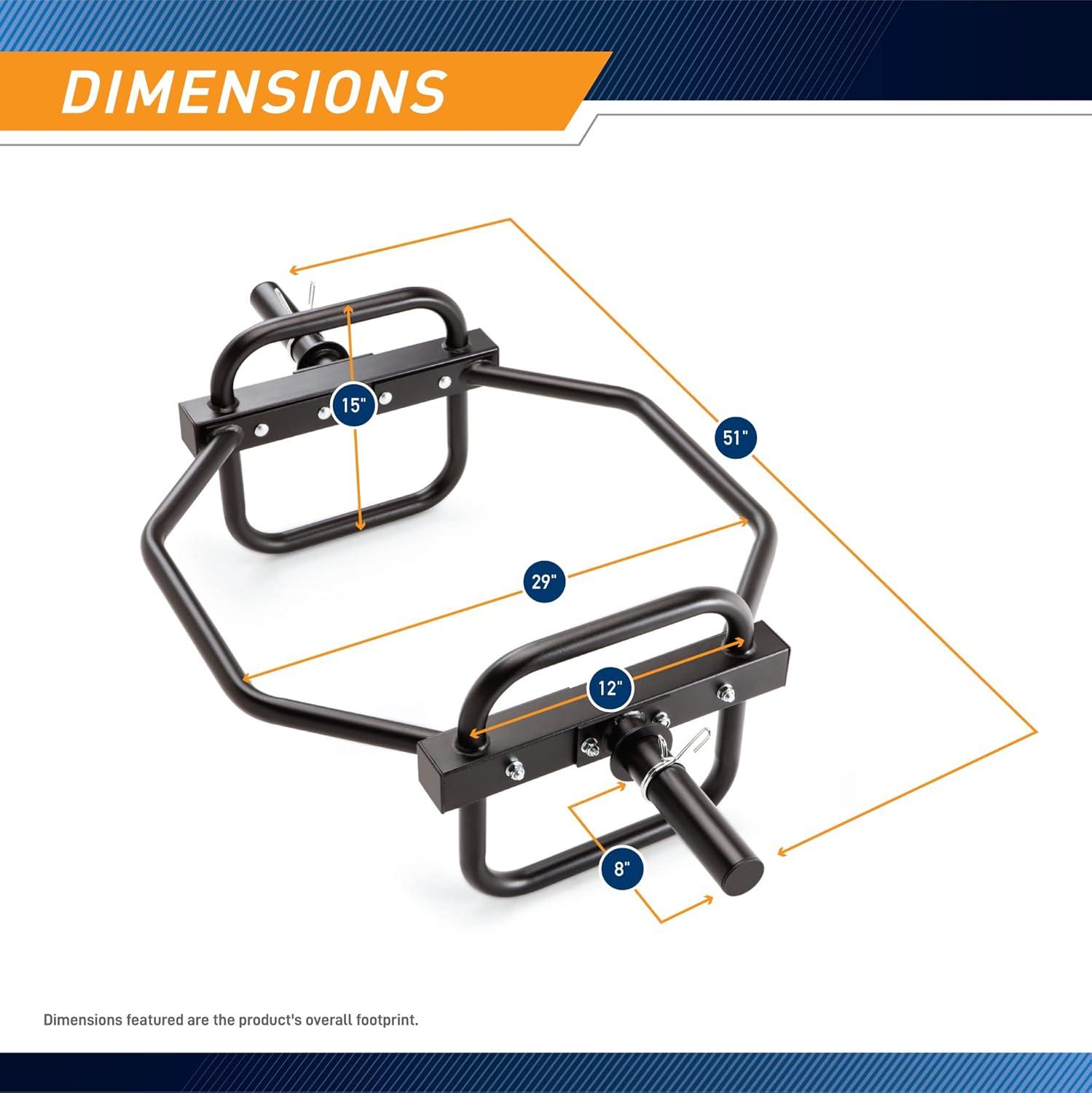 Marcy Black Steel Hex Trap Bar with Raised Handles