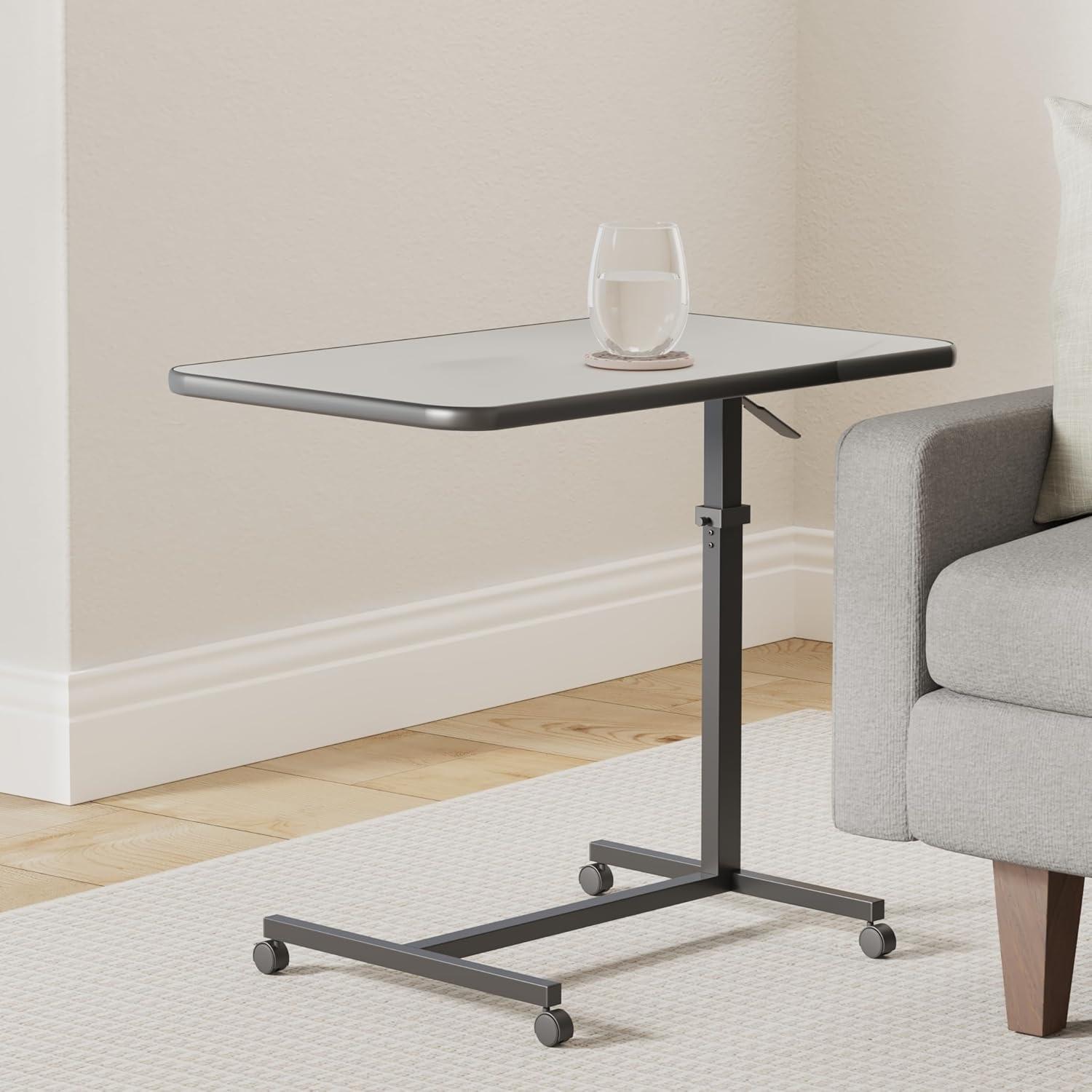 ProHeal Medical Overbed Table - Adjustable Height Bedside Hospital Bed Table with Wheels - Over Bed Hospital Tray for Home Use