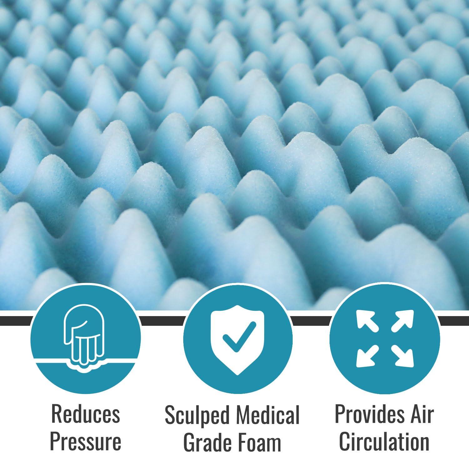 DMI Foam Mattress Topper, Egg Crate Foam Pad, Full Size Mattress, 50 x 72 x 2