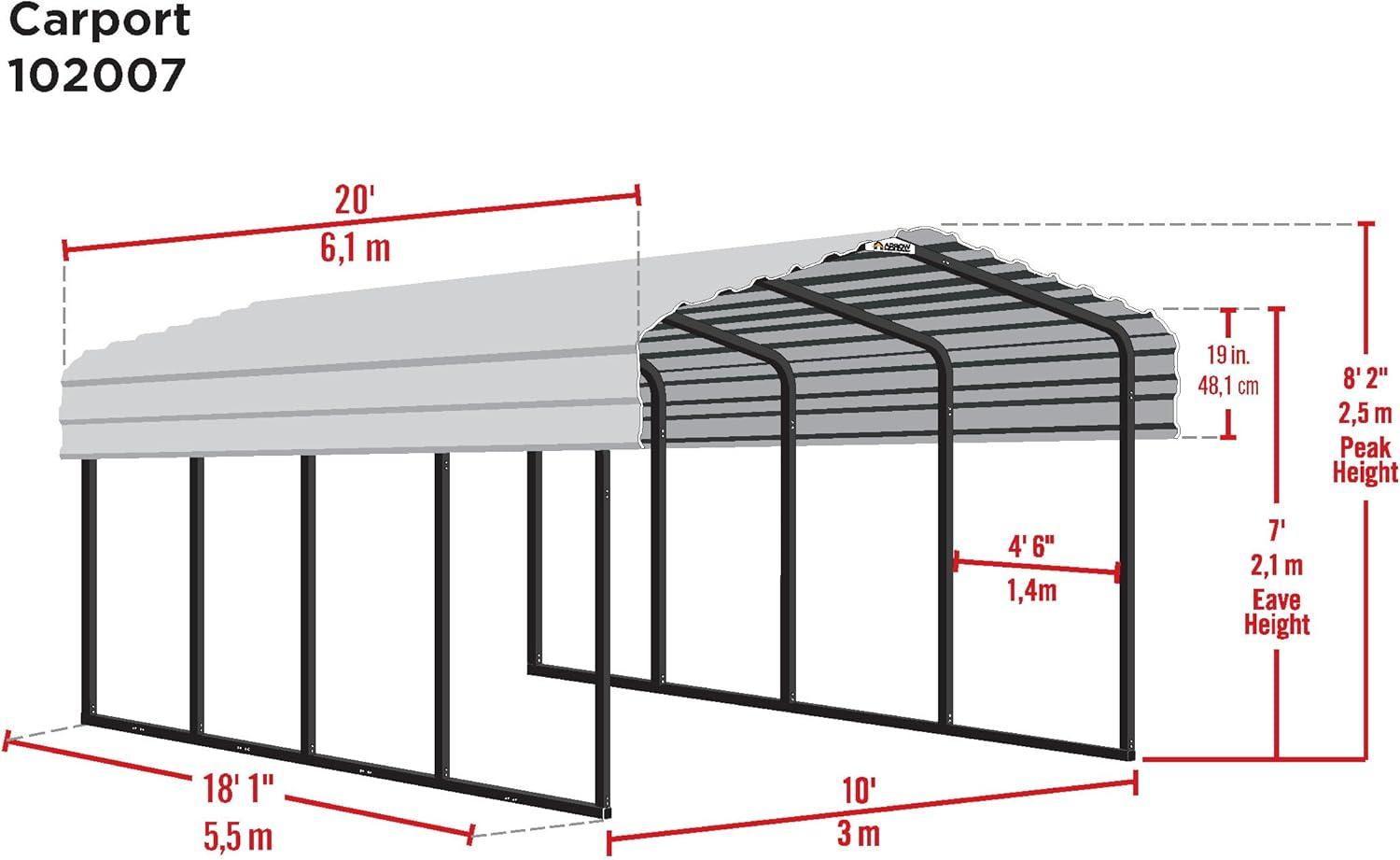Arrow Arrow Galvanized Steel Carport