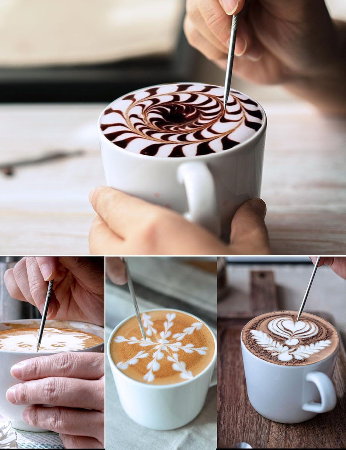 20oz Stainless Steel Milk Frothing Pitcher with Latte Art Pen