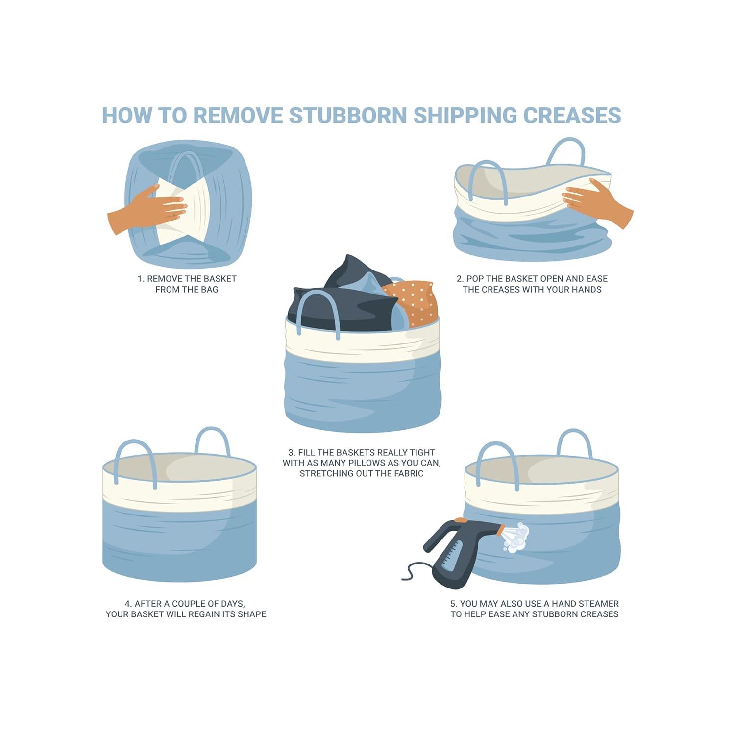 OrganiHaus Set of 3 White Woven Baskets for Organizing | Cotton Rope Basket for Decor | Shoe Basket Organizers & Storage | Decorative Storage Baskets & Bins | Cute Storage Basket for Toys & Cloths