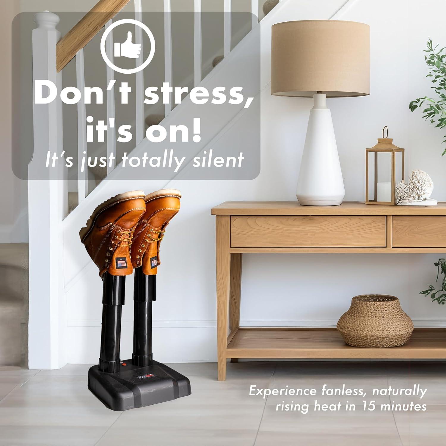 JobSite Boot Dryer - Silent Shoe Dryer & Warmer For Work Boots, Gloves & Shoes - Fanless Convection Dry - Helps Reduce Odor - 6 Pack