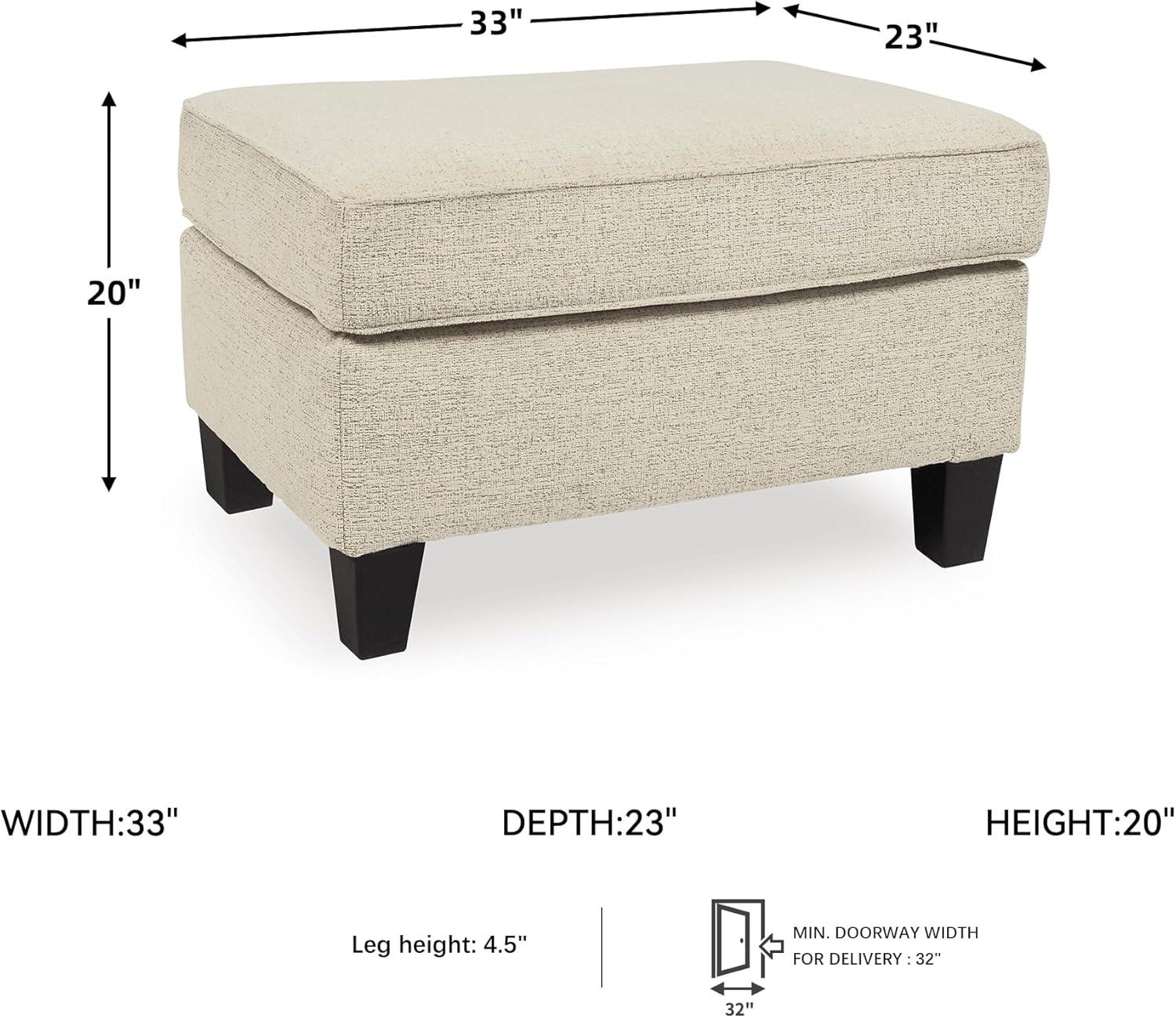 Oversized Abinger Accent Ottoman Natural - Signature Design by Ashley: Modern Square Upholstered Bench, Textured Finish