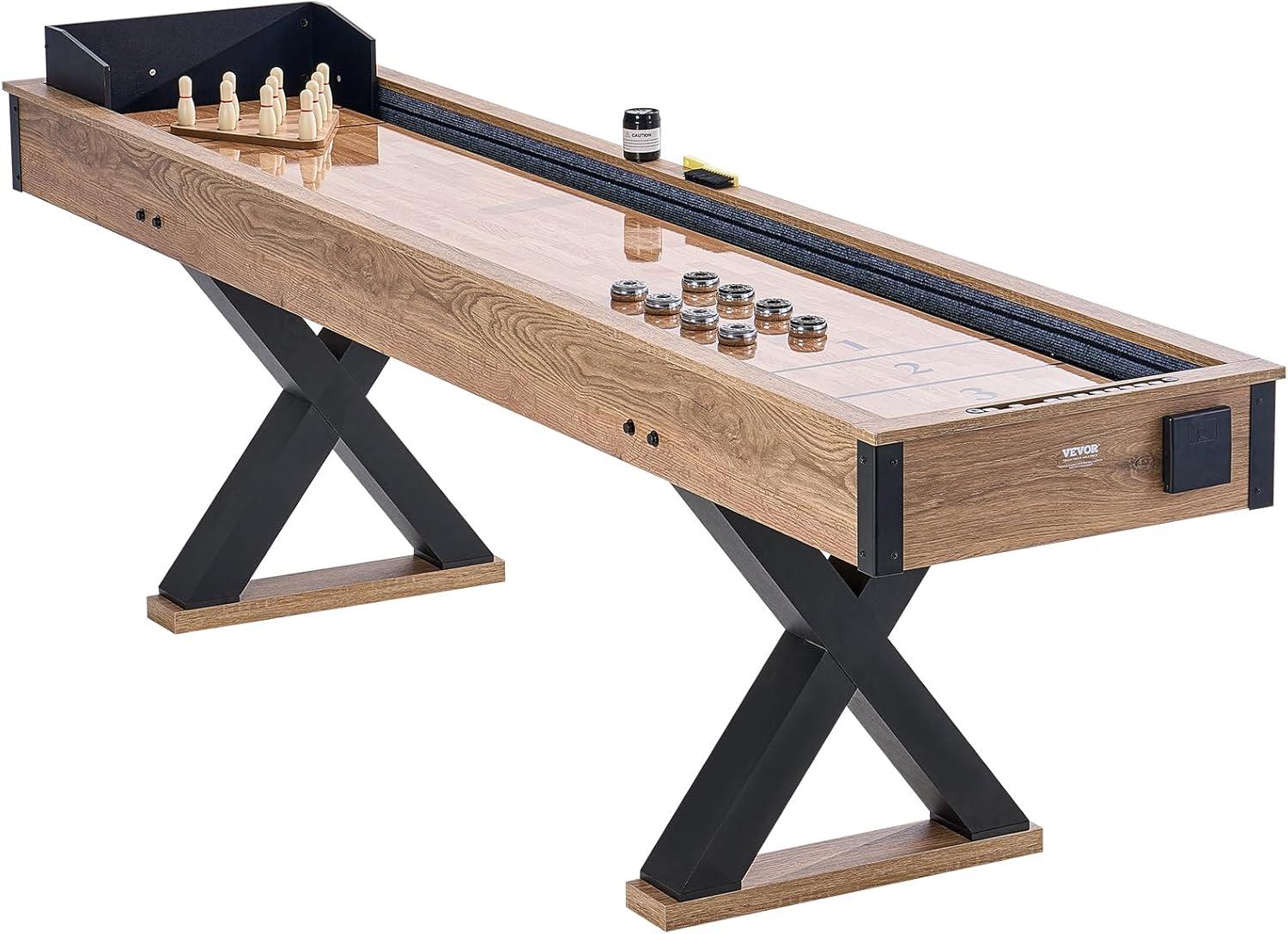 VEVOR Shuffleboard Table 2 in 1 Shuffleboard and Bowling Combo Game Set