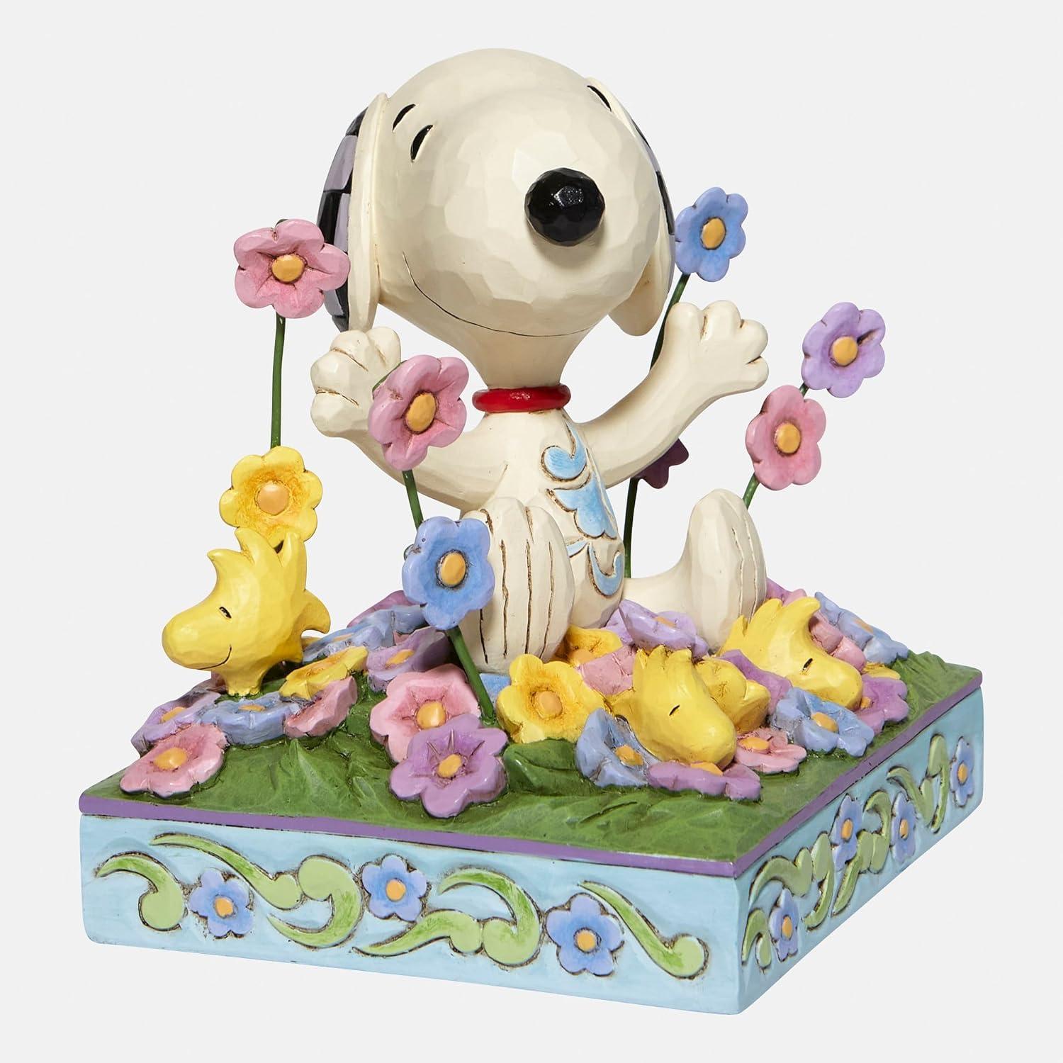 enesco Peanuts by Jim Shore Snoopy In Flowers Figurine 4.8in H