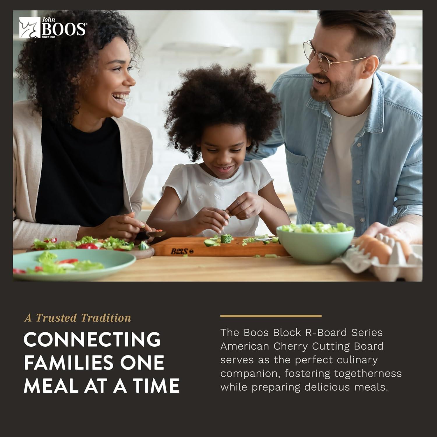 John Boos Boos Block R-Board Series Large Reversible Wood Cutting Board, 1.5-Inch Thickness, 20" x 15" x 1 1/2", Cherry