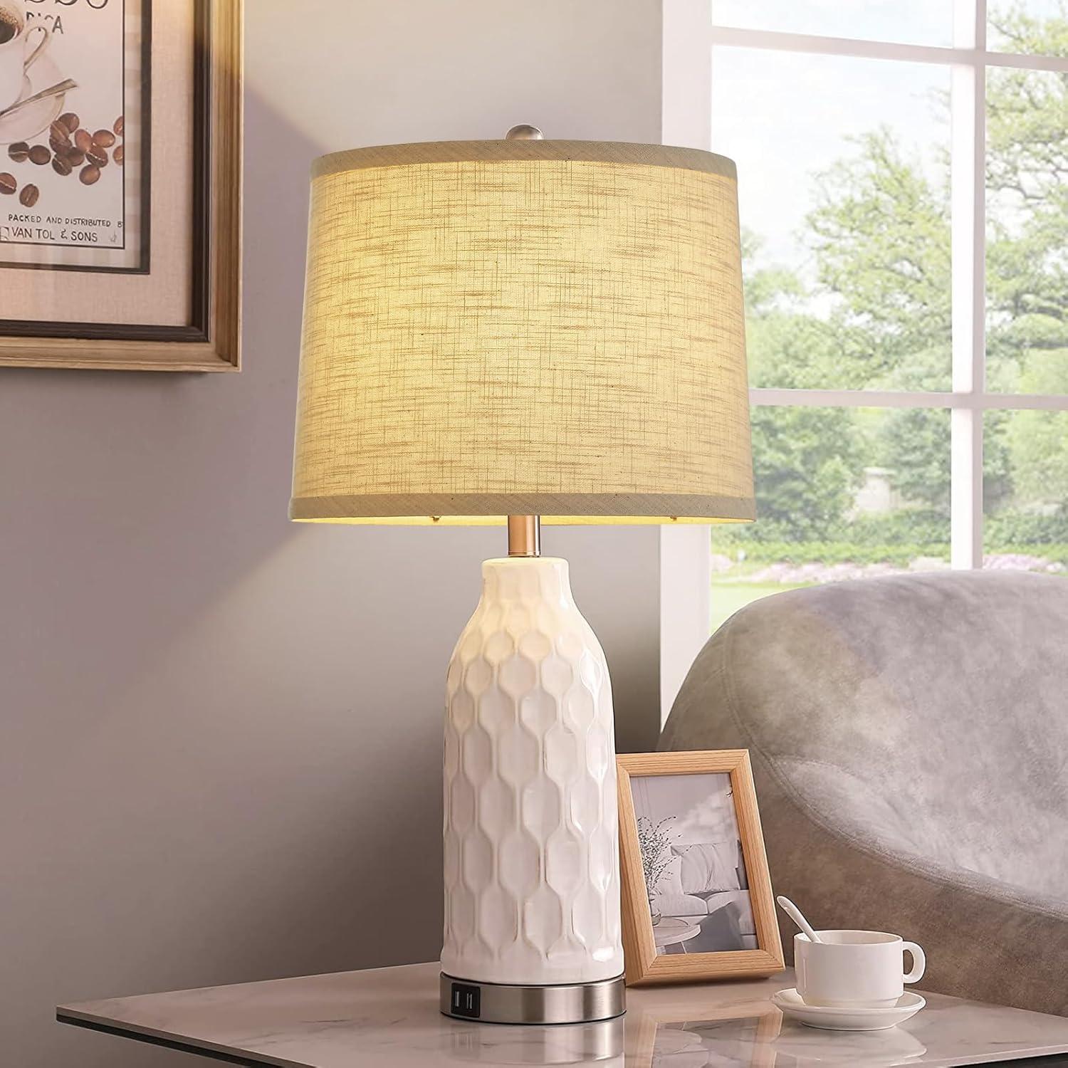 Lamp Shades Set of 2, Drum Lamp Shades for Table Lamps 11.6" Top x 12.6" Bottom x 9.8" High (Spider Fitter), Natural Linen Medium Lampshades for Floor Lamps Bedside Lamps, Beige