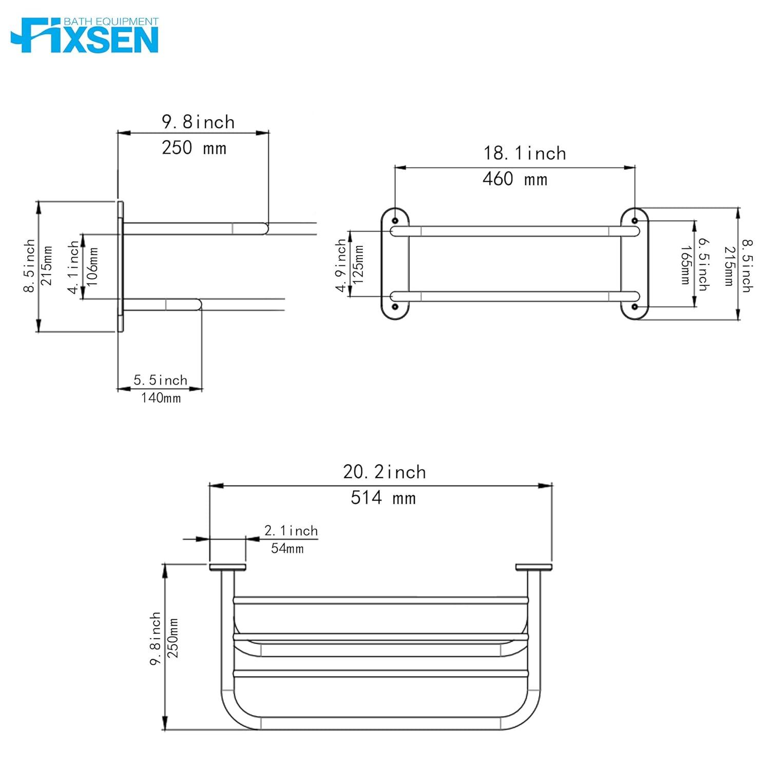 BATH EQUIPMENT FIXSEN 2 Wall Towel Rack YJJ001-C