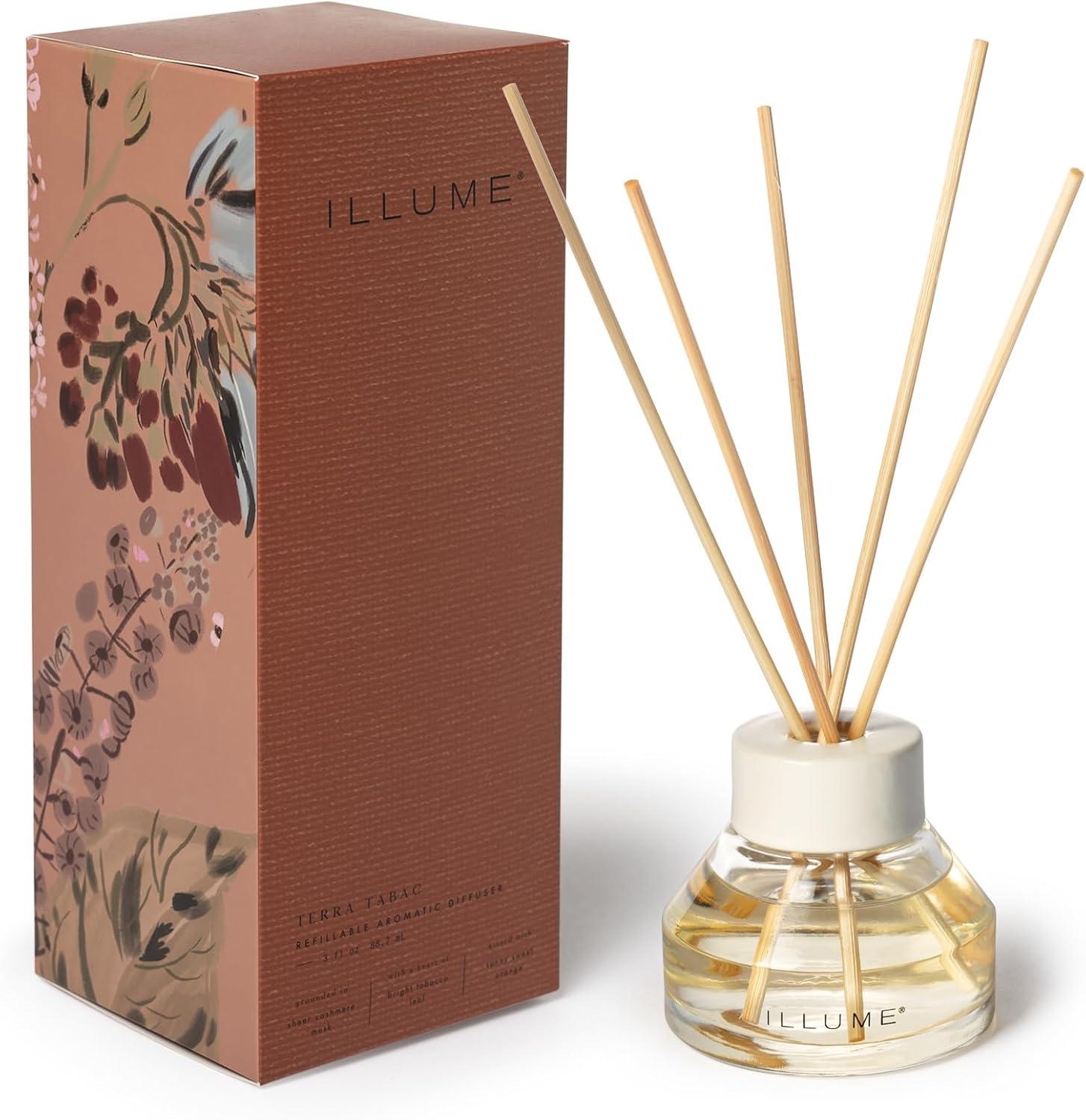 Terra Tabac White Ceramic Reed Diffuser with Cashmere Musk