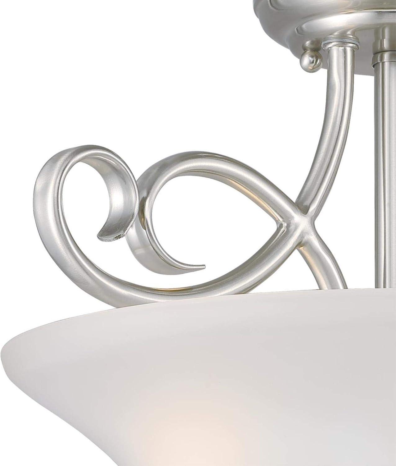 Westinghouse 2-Bulb Ceiling Light Fixture, Brushed Nickel and Frosted Glass