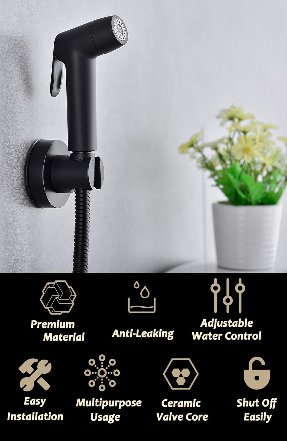 Matte Black 4-Mode Handheld Bidet Sprayer Kit