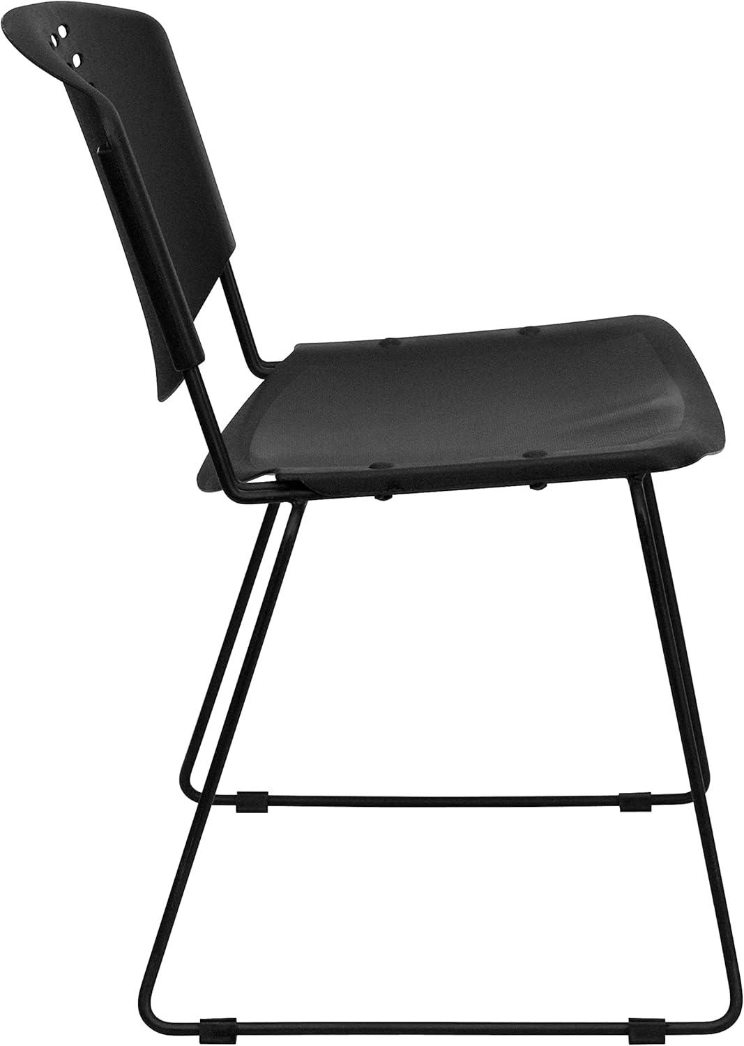 Luz 400 lb. Capacity Plastic Stack Chair - Frame and Textured Seat (Set of 5)