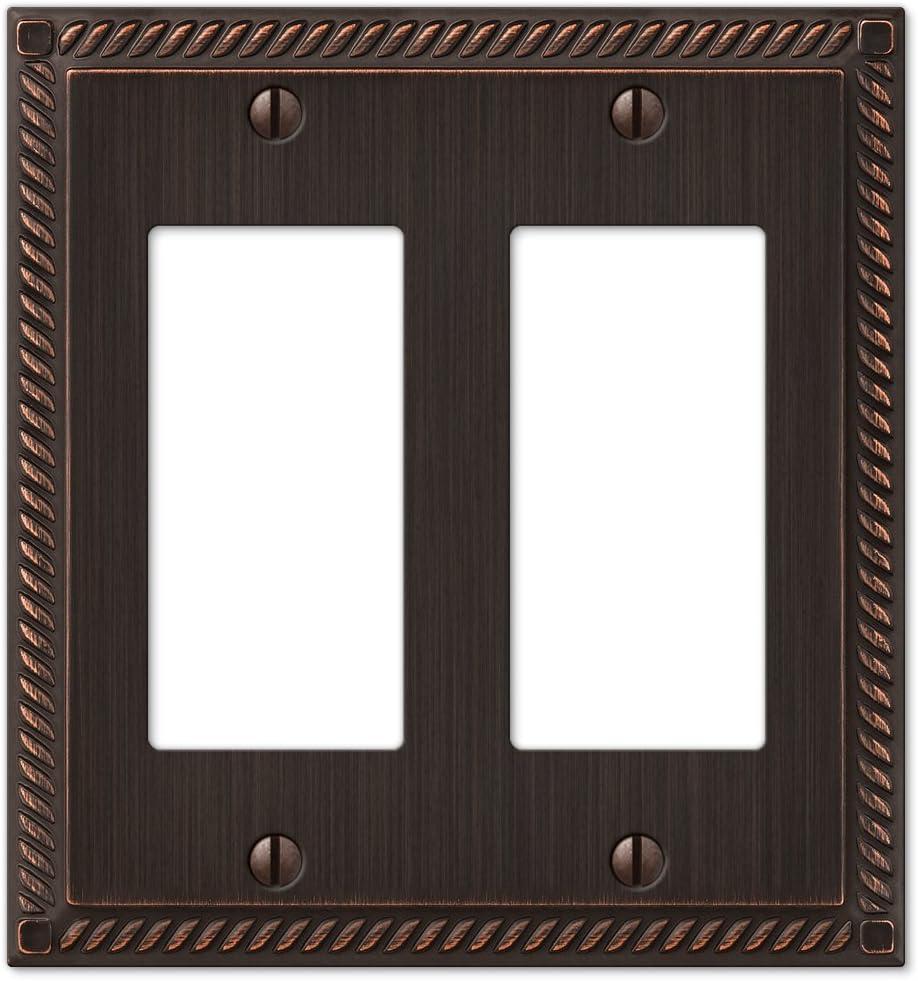 Aged Bronze Double Rocker Cast Metal Wallplate