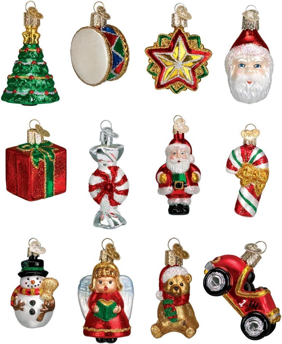 Old World Christmas 2.75 In Mini Christmas Set Ornament St/12 Santa Star Tree Ornament Sets