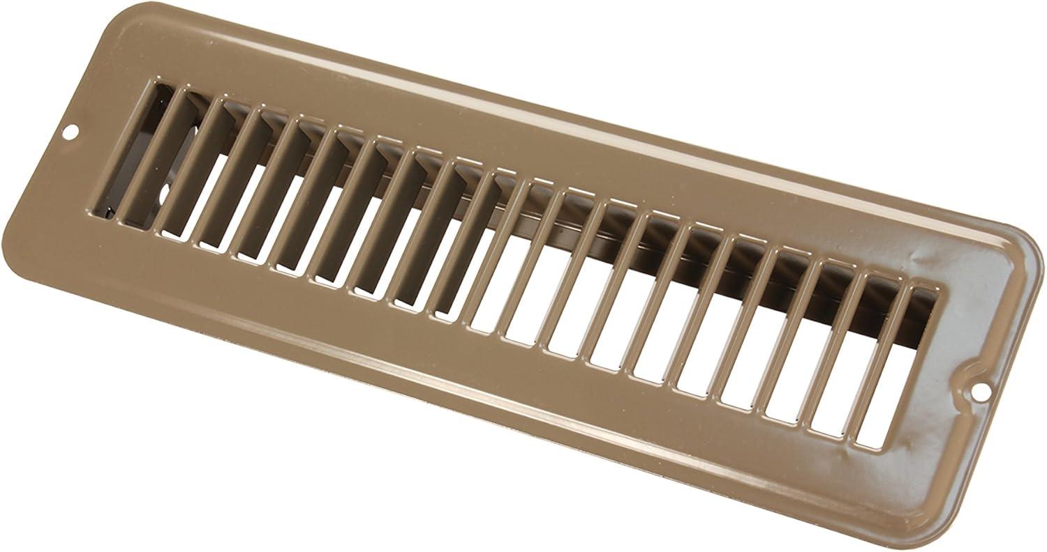 Brown 11-1/2 Inch Rectangular Metal Floor Register